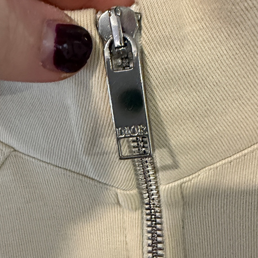 Dior Cream Zip-Up Jacket with Dior Logo - Picture 6 of 17